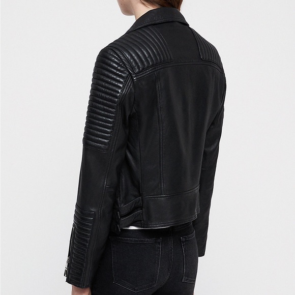 AllSaints - Estella Leather Biker Jacket - Picture 4 of 7